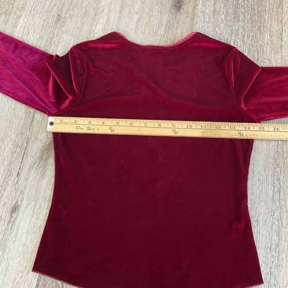 Knitworks - Long Sleeve Pullover Velvet Top - Maroon - Girls Size Medium - Picture 8 of 13